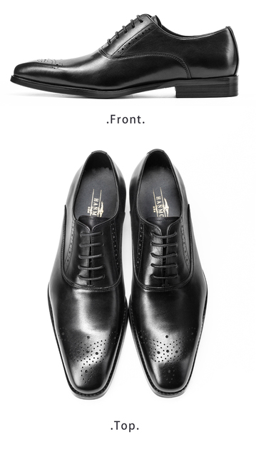 Mężczyźni luksusowe buty oksfordki na ślub z prawdziwej skóry - Wianko - 5