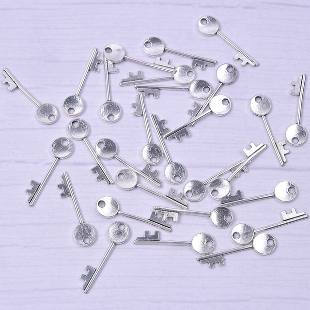 20 szyków wisiorków Key Lock Charms do DIY biżuterii - mix codziennego uroku - Wianko - 20