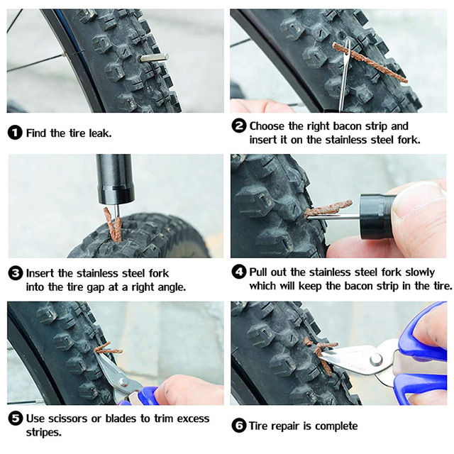 Narzędzia do rowerów: pasek gumowy i wiertarka do naprawy opon - rowerowy zestaw do naprawy opon tubeless MTB i szosowych - Wianko - 10