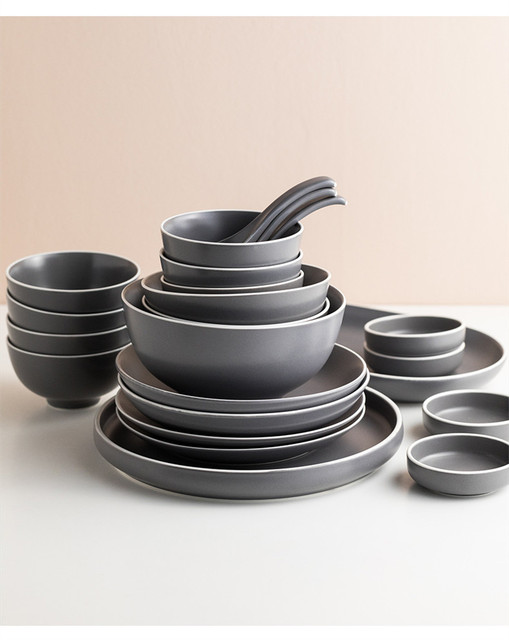 Nordycka kreatywna ceramiczna zastawa stołowa - matowa glazura: stek talerz miska talerze obiadowe porcelanowa zastawa dla rodziny hotel 1 sztuka - Wianko - 6