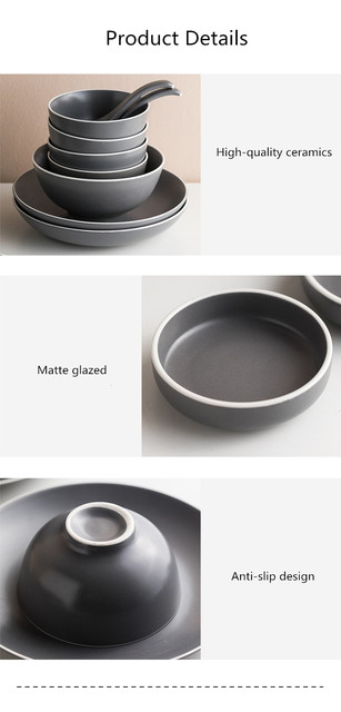 Nordycka kreatywna ceramiczna zastawa stołowa - matowa glazura: stek talerz miska talerze obiadowe porcelanowa zastawa dla rodziny hotel 1 sztuka - Wianko - 12