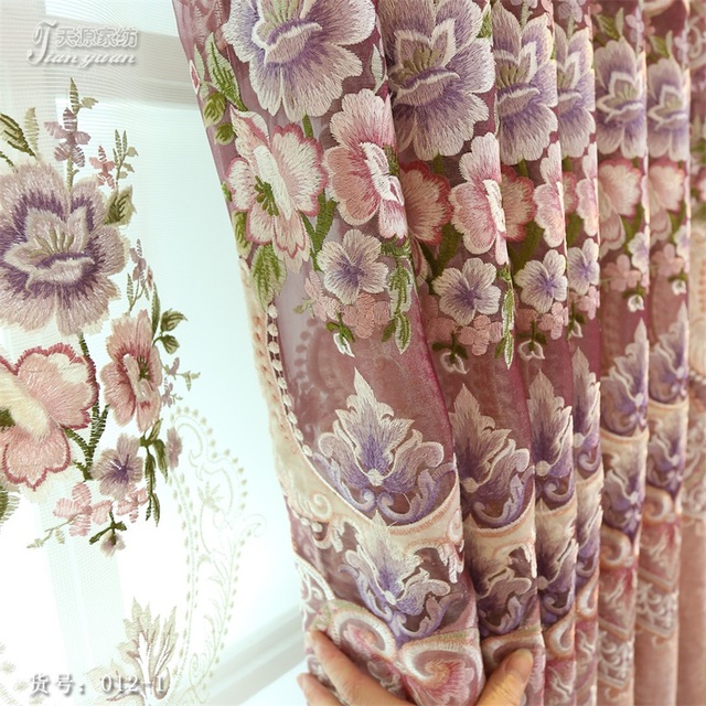 Zasłony haftowane kwiatami do salonu i sypialni - luksusowy dodatek pełen romantyzmu - Wianko - 22