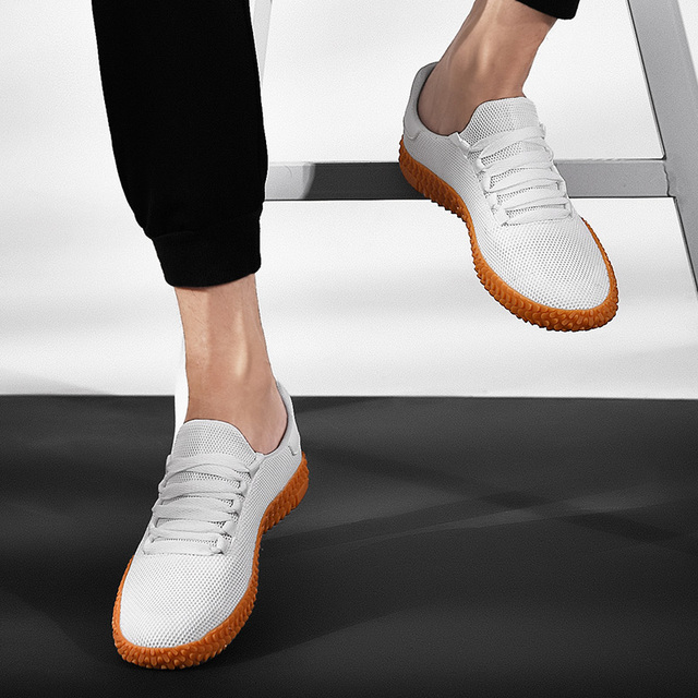 Lekkie sportowe buty do biegania dla mężczyzn: Outdoor, Big Size, oddychające, białe, nieformalne - Wianko - 30