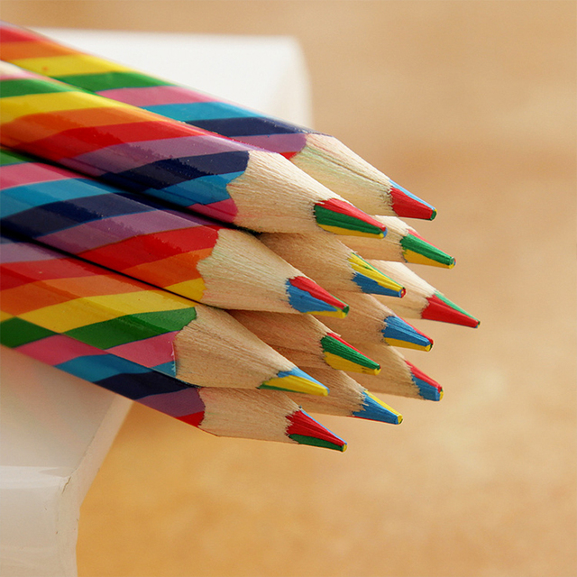 Koncentryczne Kawaii ołówki kolorowe - 4 sztuki w paczce - Wianko - 1