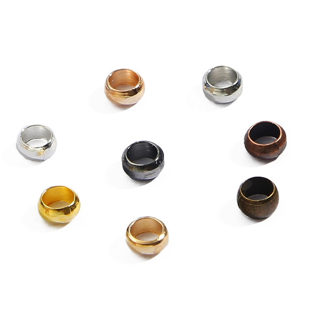 Mieszane kolorowe metalowe koraliki do biżuterii - 300 sztuk miedź naszyjnik bransoletka - Wianko - 6