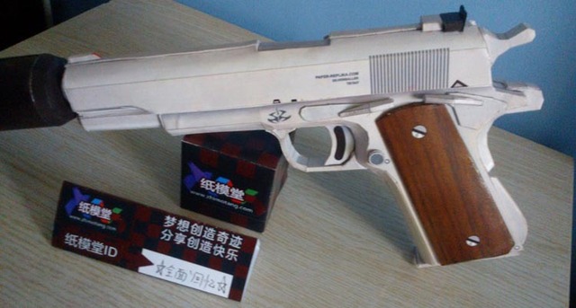 Model papierowego pistoletu 3D Handmade Killer - Silverballer 45 ACP - Papercraft - Wianko - 5