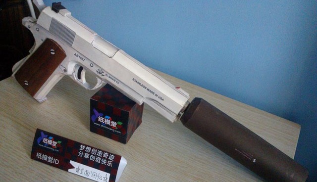 Model papierowego pistoletu 3D Handmade Killer - Silverballer 45 ACP - Papercraft - Wianko - 9