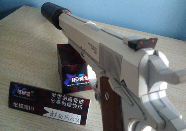 Model papierowego pistoletu 3D Handmade Killer - Silverballer 45 ACP - Papercraft - Wianko - 7