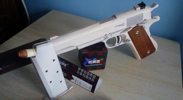 Model papierowego pistoletu 3D Handmade Killer - Silverballer 45 ACP - Papercraft - Wianko - 6