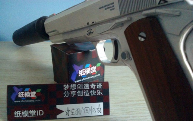 Model papierowego pistoletu 3D Handmade Killer - Silverballer 45 ACP - Papercraft - Wianko - 8