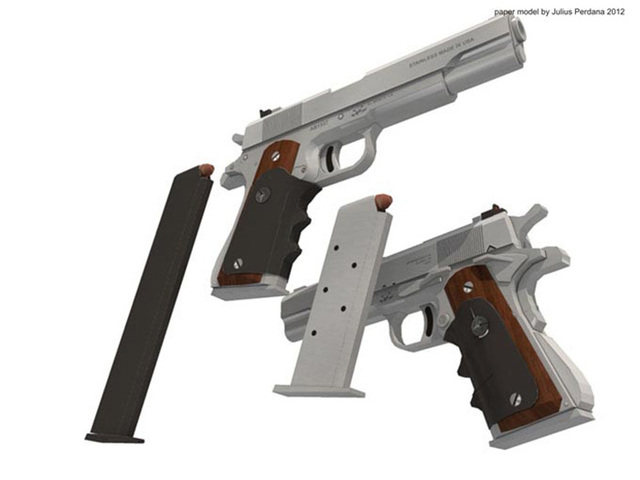Model papierowego pistoletu 3D Handmade Killer - Silverballer 45 ACP - Papercraft - Wianko - 4