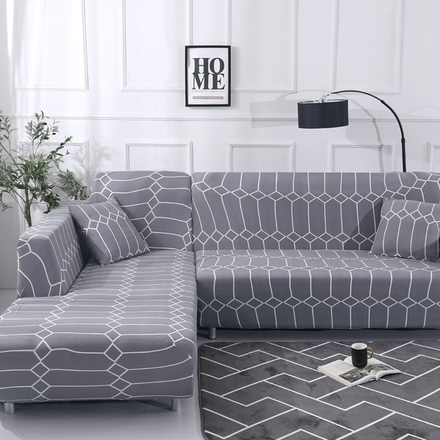 Pokrowiec na sofę do salonu Stretch - kształt narożny, elastyczny - nadruk - Wianko - 3