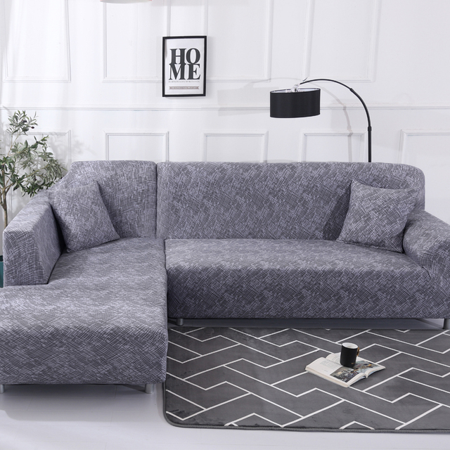 Pokrowiec na sofę do salonu Stretch - kształt narożny, elastyczny - nadruk - Wianko - 2