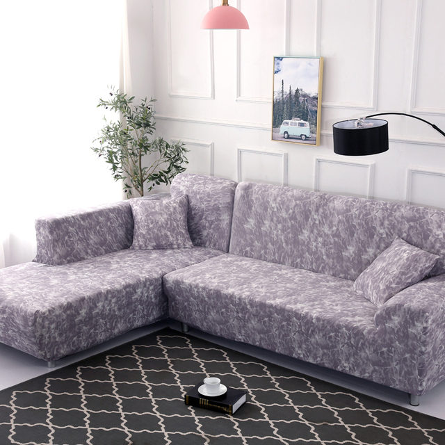 Pokrowiec na sofę do salonu Stretch - kształt narożny, elastyczny - nadruk - Wianko - 4
