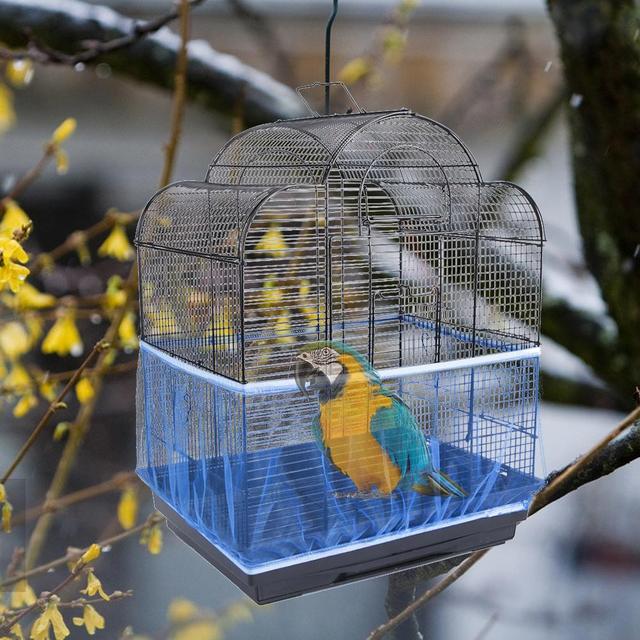 Regulowany pokrowiec na klatkę dla ptaków z nasionami - Wianko - 13