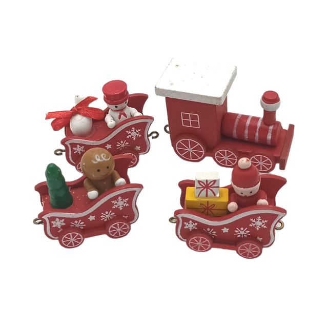 Domek dla lalek drewniany 1/12 w stylu bożonarodzeniowym z pociągiem i prezentami - dla dziewczynki, idealny na nowy rok - Wianko - 17