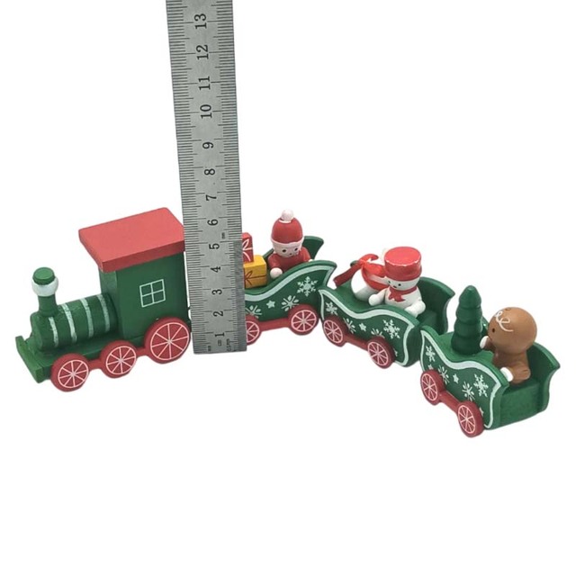 Domek dla lalek drewniany 1/12 w stylu bożonarodzeniowym z pociągiem i prezentami - dla dziewczynki, idealny na nowy rok - Wianko - 5