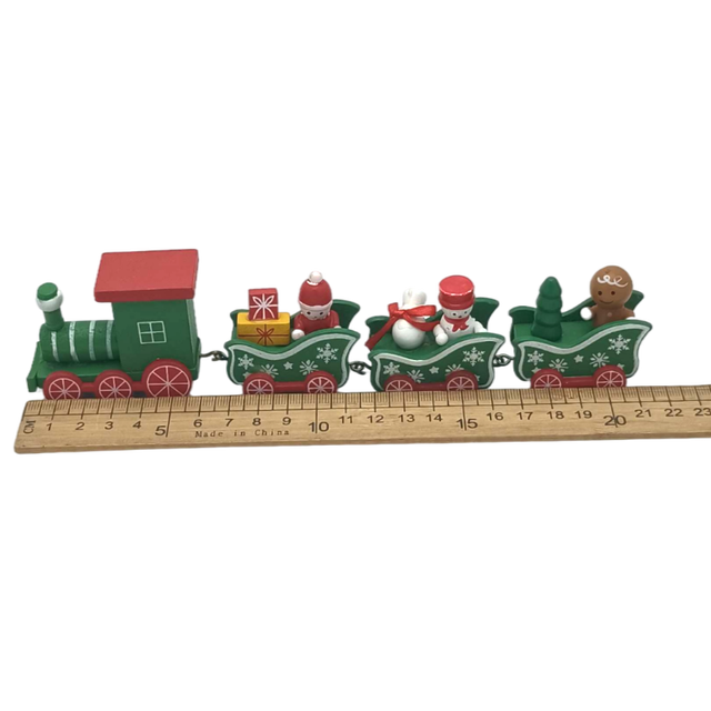 Domek dla lalek drewniany 1/12 w stylu bożonarodzeniowym z pociągiem i prezentami - dla dziewczynki, idealny na nowy rok - Wianko - 4