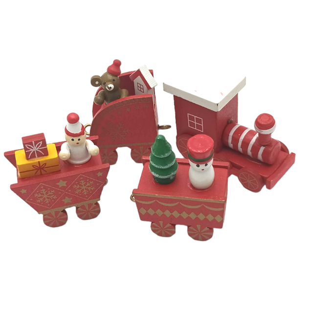 Domek dla lalek drewniany 1/12 w stylu bożonarodzeniowym z pociągiem i prezentami - dla dziewczynki, idealny na nowy rok - Wianko - 16