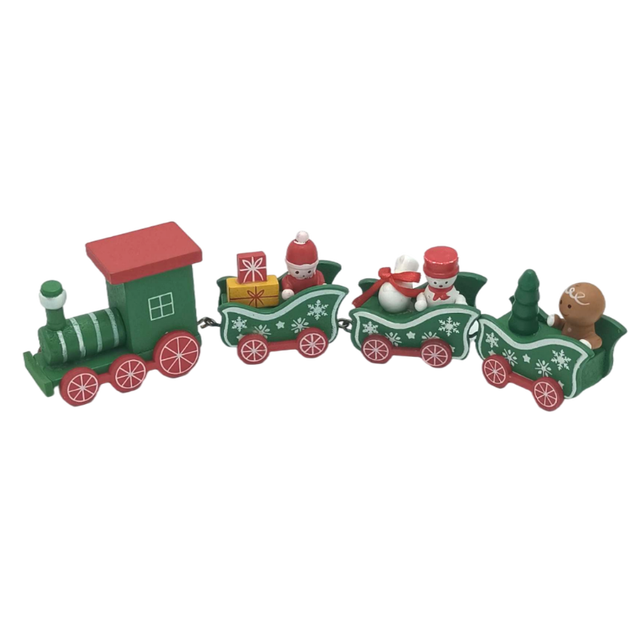 Domek dla lalek drewniany 1/12 w stylu bożonarodzeniowym z pociągiem i prezentami - dla dziewczynki, idealny na nowy rok - Wianko - 3