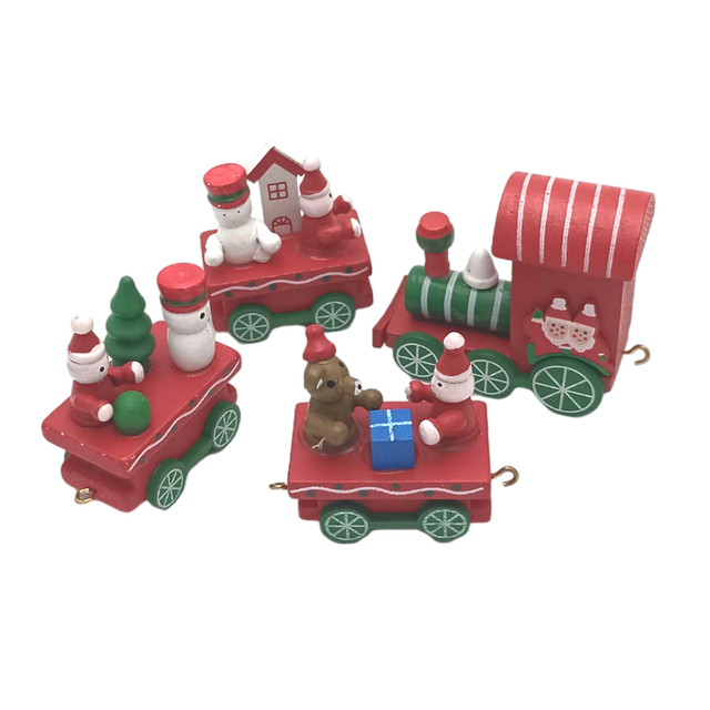 Domek dla lalek drewniany 1/12 w stylu bożonarodzeniowym z pociągiem i prezentami - dla dziewczynki, idealny na nowy rok - Wianko - 15