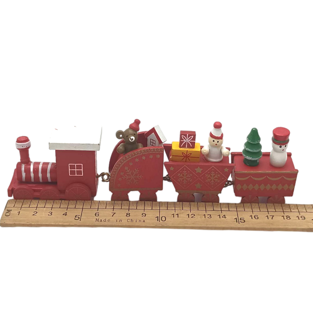 Domek dla lalek drewniany 1/12 w stylu bożonarodzeniowym z pociągiem i prezentami - dla dziewczynki, idealny na nowy rok - Wianko - 13