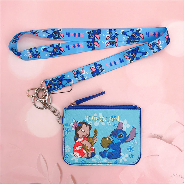 Disney oryginalna kreskówka etui na dowód osobisty - Lilo i ściegi PU wodoodporna torba na monety dzieci nadruk Anime z smyczą - Wianko - 19