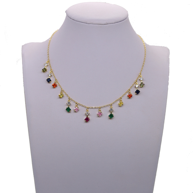 Różowe złoto naszyjnik choker z czarnym cyrkonem - elegancka biżuteria dla kobiet - Wianko - 10
