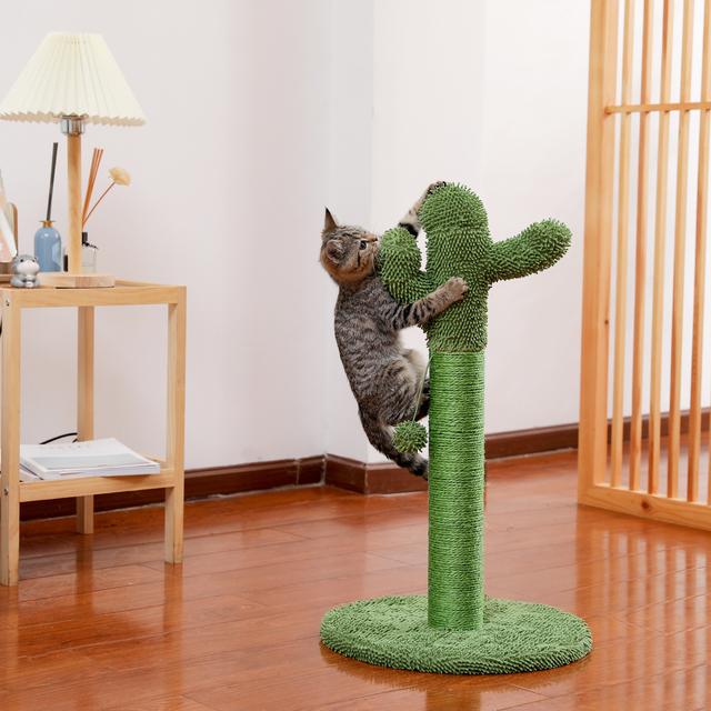 Kaktusowe drzewo z hamakiem i grzybem - mieszkanie dla kotów z drapakiem obłożonym sizalem - Kitten Climb - Wianko - 6