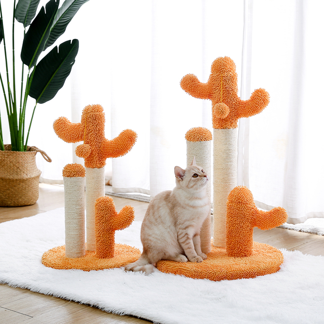 Kaktusowe drzewo z hamakiem i grzybem - mieszkanie dla kotów z drapakiem obłożonym sizalem - Kitten Climb - Wianko - 44