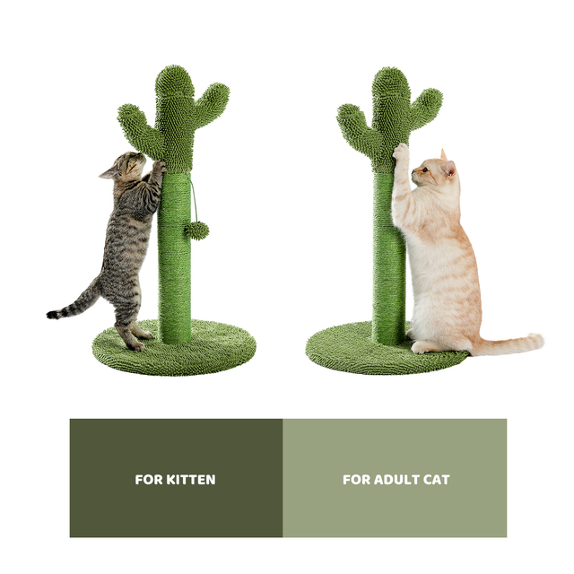 Kaktusowe drzewo z hamakiem i grzybem - mieszkanie dla kotów z drapakiem obłożonym sizalem - Kitten Climb - Wianko - 7