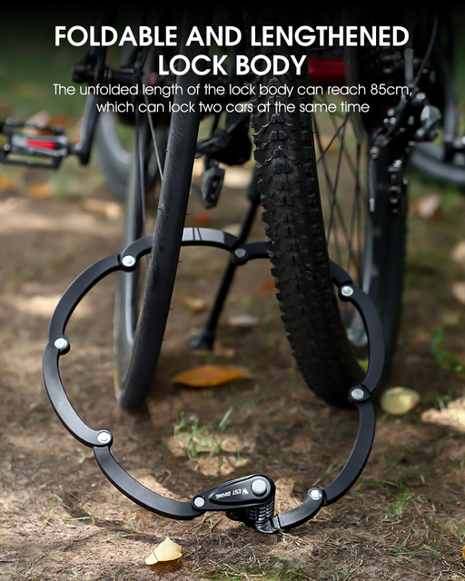 Składany rowerowy łańcuch z blokadą i 3 kluczami – zabezpiecz swój motocykl i rower przed kradzieżą - Wianko - 16
