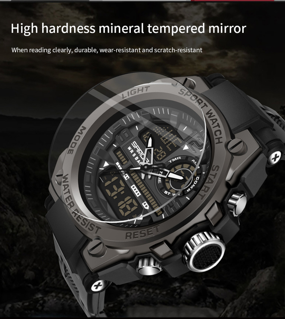 Męski zegarek cyfrowy SANDA G Style Shock - wojskowy, podwójny wyświetlacz, wodoodporny - Wianko - 13