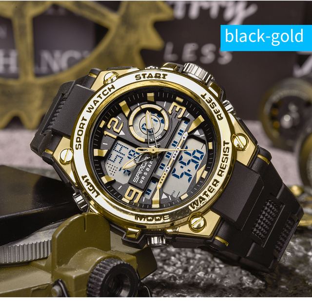 Męski zegarek cyfrowy SANDA G Style Shock - wojskowy, podwójny wyświetlacz, wodoodporny - Wianko - 19