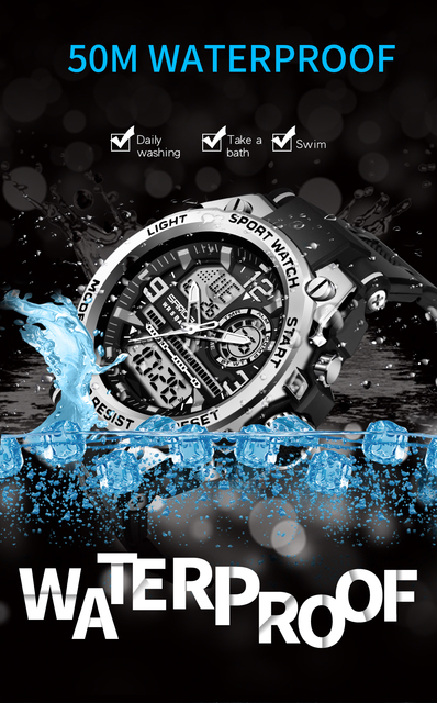Męski zegarek cyfrowy SANDA G Style Shock - wojskowy, podwójny wyświetlacz, wodoodporny - Wianko - 14