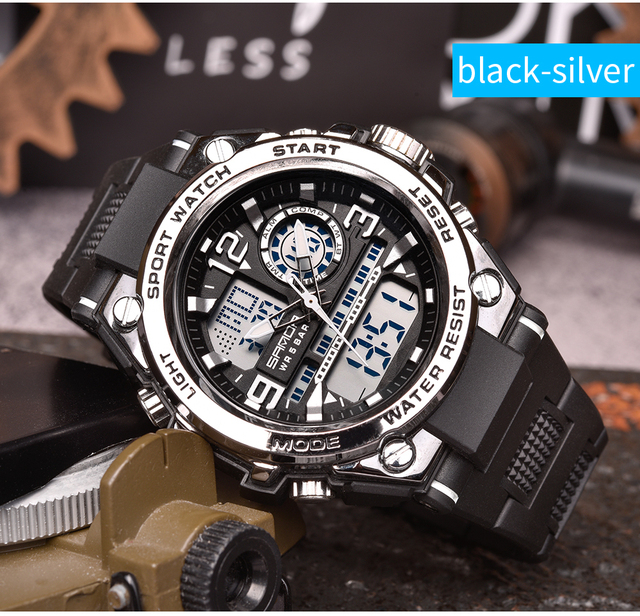 Męski zegarek cyfrowy SANDA G Style Shock - wojskowy, podwójny wyświetlacz, wodoodporny - Wianko - 20