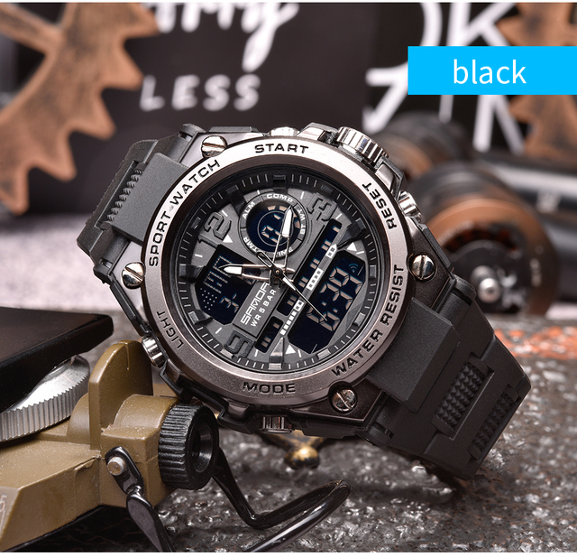 Męski zegarek cyfrowy SANDA G Style Shock - wojskowy, podwójny wyświetlacz, wodoodporny - Wianko - 16