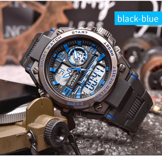 Męski zegarek cyfrowy SANDA G Style Shock - wojskowy, podwójny wyświetlacz, wodoodporny - Wianko - 17