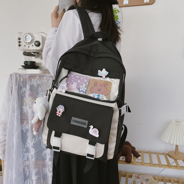 Plecak Kawaii dla dziewcząt i kobiet, wysoka szkoła, duży rozmiar, nylon, dla studentek, na laptopa - Wianko - 15