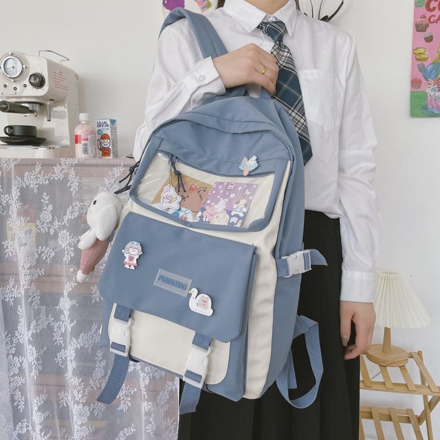 Plecak Kawaii dla dziewcząt i kobiet, wysoka szkoła, duży rozmiar, nylon, dla studentek, na laptopa - Wianko - 16