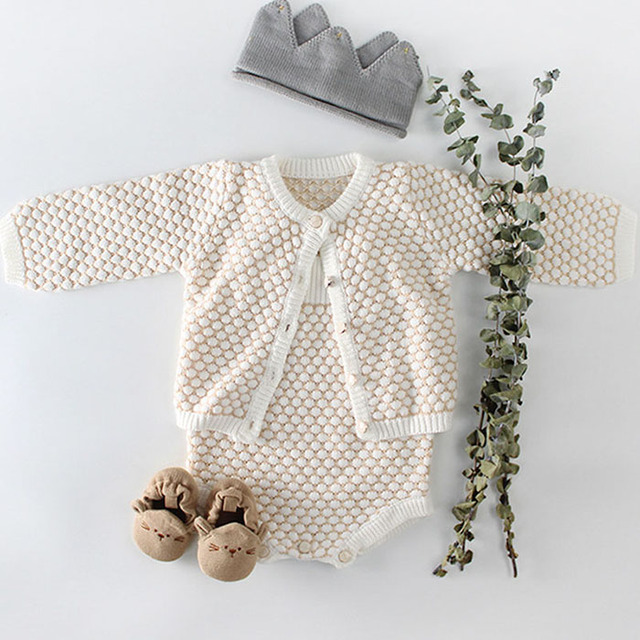 Zestaw Engepapa - koreański styl na wiosnę i jesień dla małych dziewczynek: sweter dziergany płaszcz i dzianinowe pajacyki - Wianko - 19