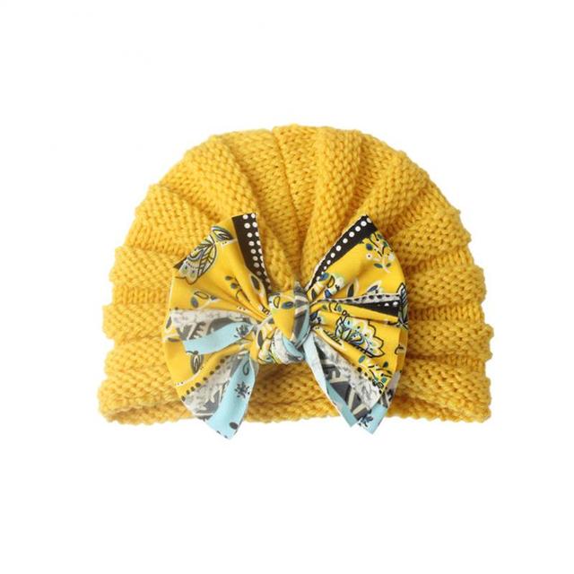 Wełniana czapka dzianinowa z Bowknot dla dzieci w modnym stylu jesienno-zimowym - Wianko - 5