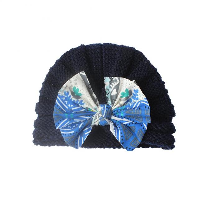 Wełniana czapka dzianinowa z Bowknot dla dzieci w modnym stylu jesienno-zimowym - Wianko - 8