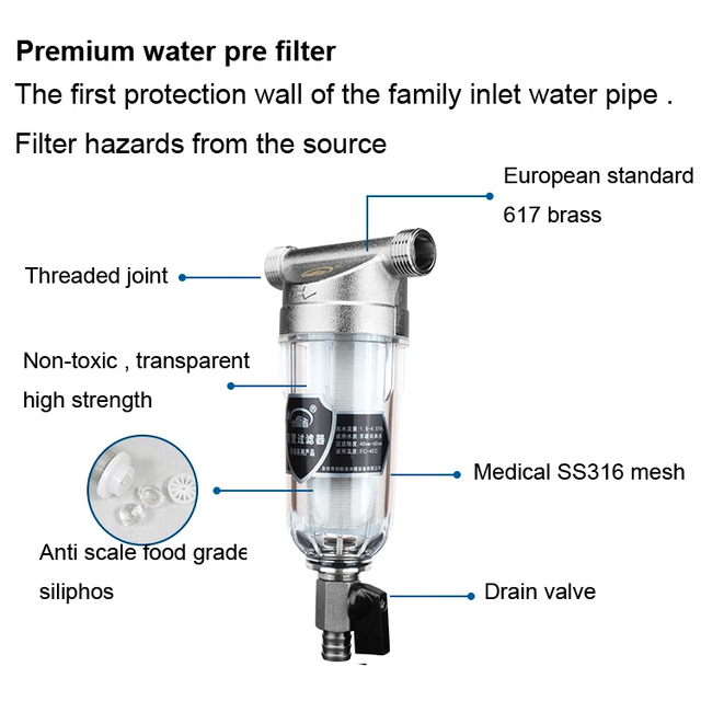 Filtr pod zlew do płukania wody z kranu - oczyszczacz do rur - akcesoria kuchenne i filtr łazienkowy - system filtrujący dla całego domu - Wianko - 1