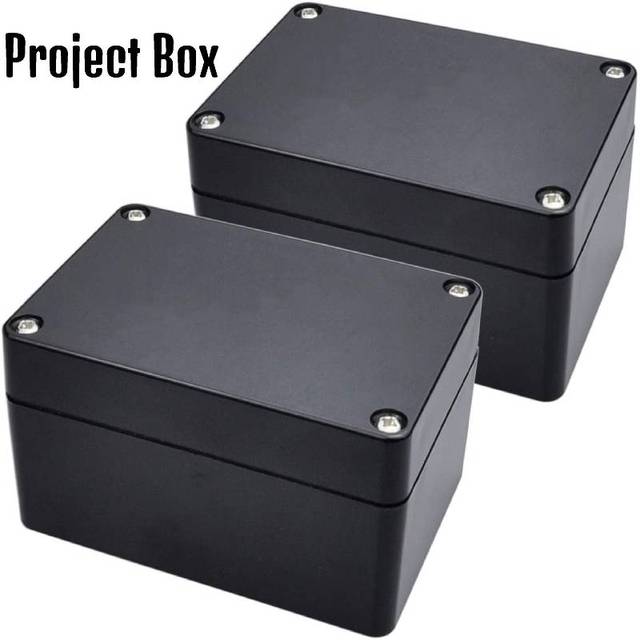 Czarne pudełko projektowe ABS IP65 wodoodporne, 2 sztuki, do skrzynki złączki, DIY Power Instrument Cas - Wianko - 3