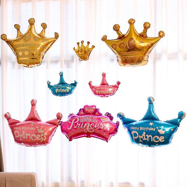 39 cali złota korona z balonów foliowych książę księżniczka Baby Shower urodziny balony ślubne dorosłych - Wianko - 1