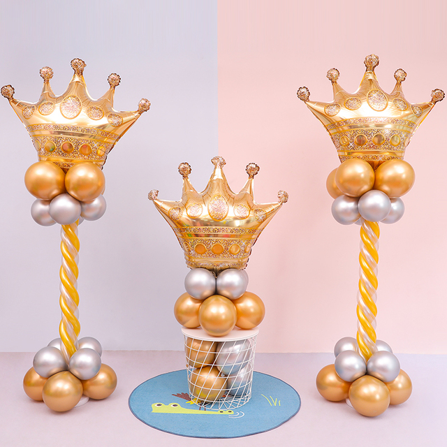 39 cali złota korona z balonów foliowych książę księżniczka Baby Shower urodziny balony ślubne dorosłych - Wianko - 2