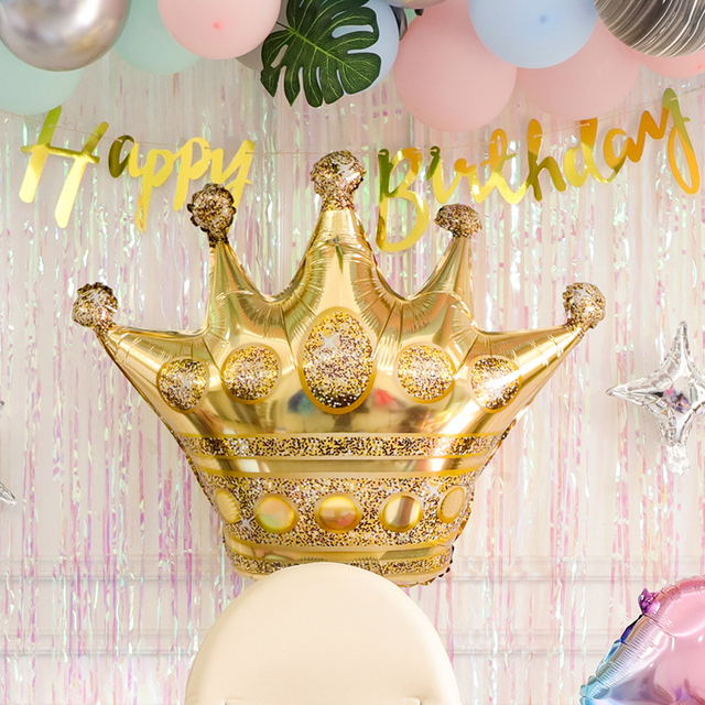 39 cali złota korona z balonów foliowych książę księżniczka Baby Shower urodziny balony ślubne dorosłych - Wianko - 4