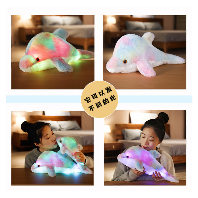 Zabawka pluszowa LED 30/45cm - delfin, wieloryb w stylu kreskówki, świetlny prezent na Święta i Nowy Rok dla dzieci - Wianko - 5