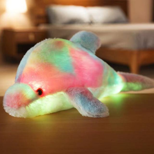 Zabawka pluszowa LED 30/45cm - delfin, wieloryb w stylu kreskówki, świetlny prezent na Święta i Nowy Rok dla dzieci - Wianko - 2